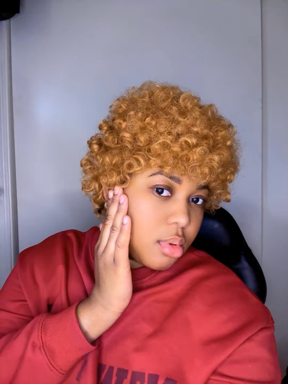 Afro Human  Hair 100% curly afro wig  curly afro wig 6 inch human hair. Soft, bo